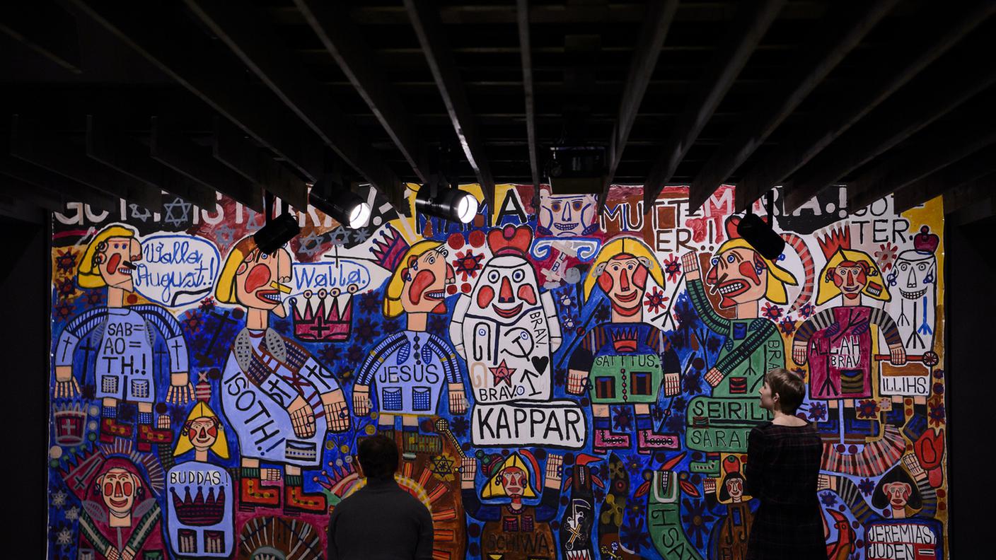 Artista Auguste Walla della collezione "L'Art Brut" di Jean Dubuffet