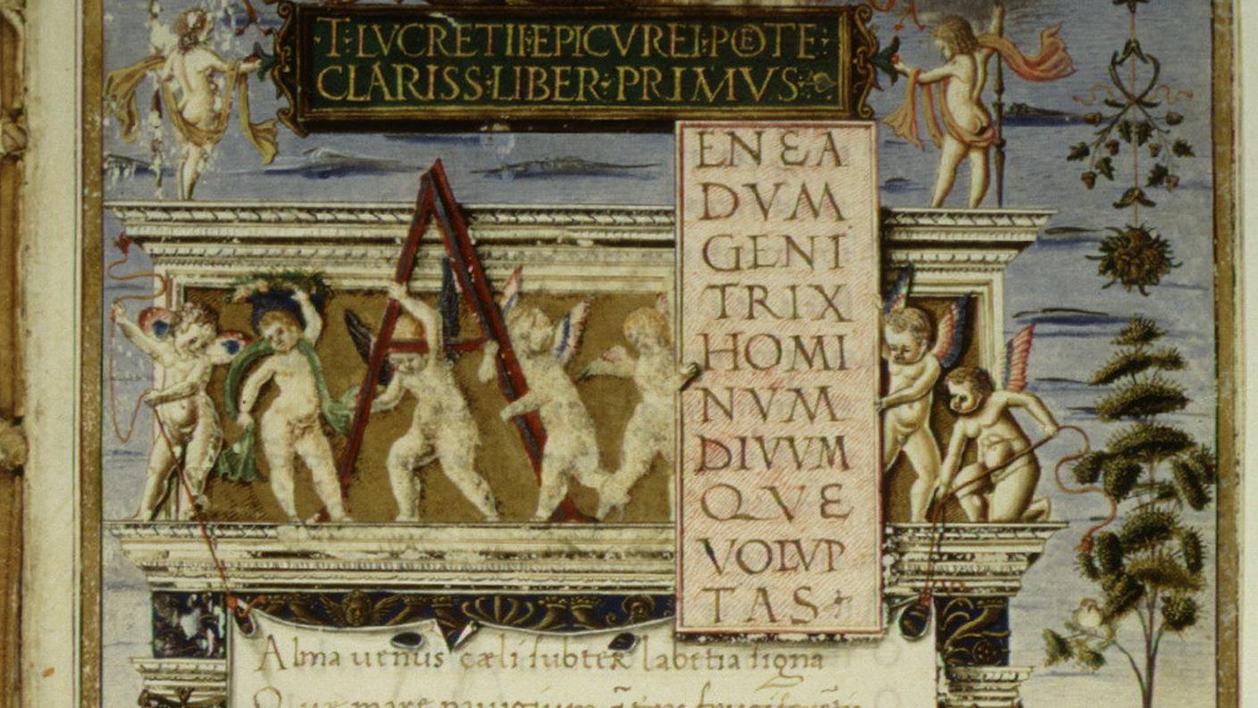 Manoscritto del "De rerum natura" risalente al 1483