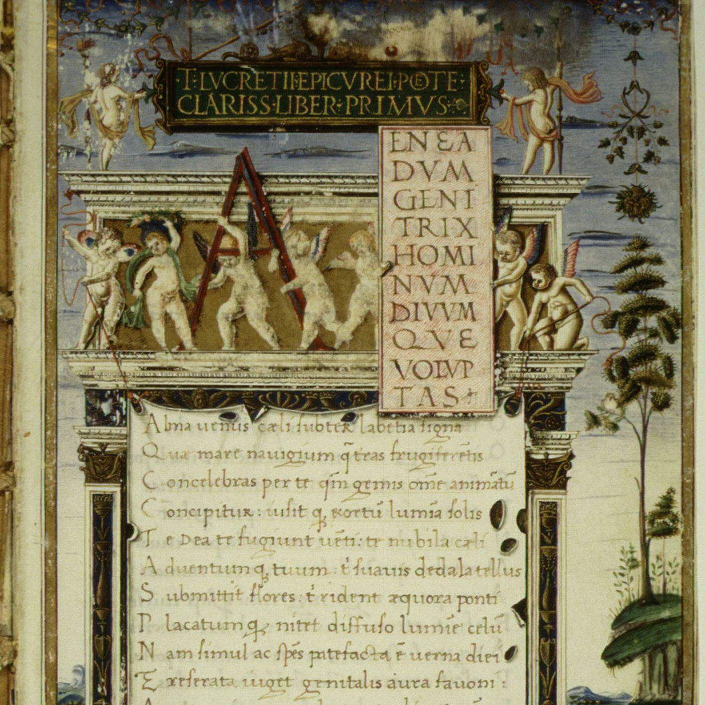 Manoscritto del "De rerum natura" risalente al 1483