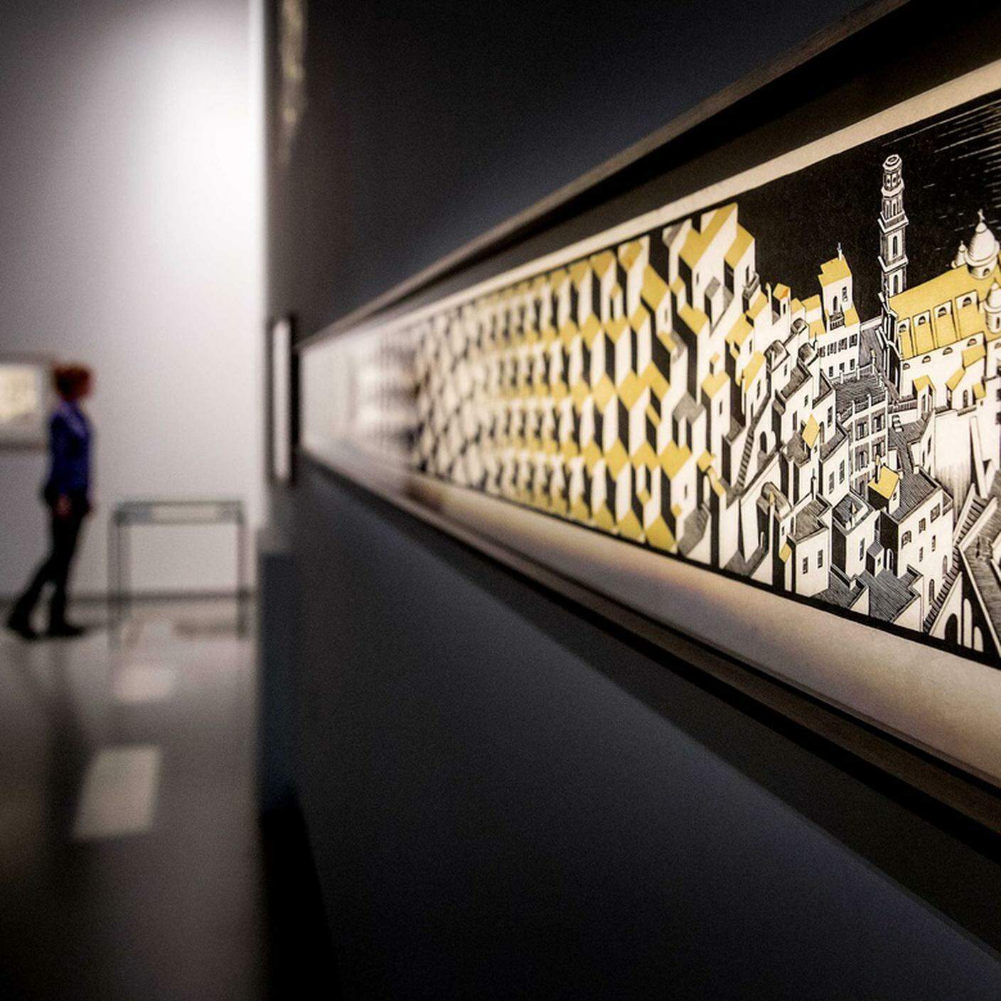 Anteprima della mostra "Escher's Journey" al Fries Museum di Leeuwarden, Paesi Bassi, 24 aprile 2018