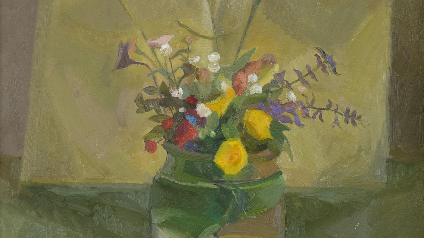 Filippo Boldini, Fiori, 1957, olio su tavola, Comune di Paradiso 