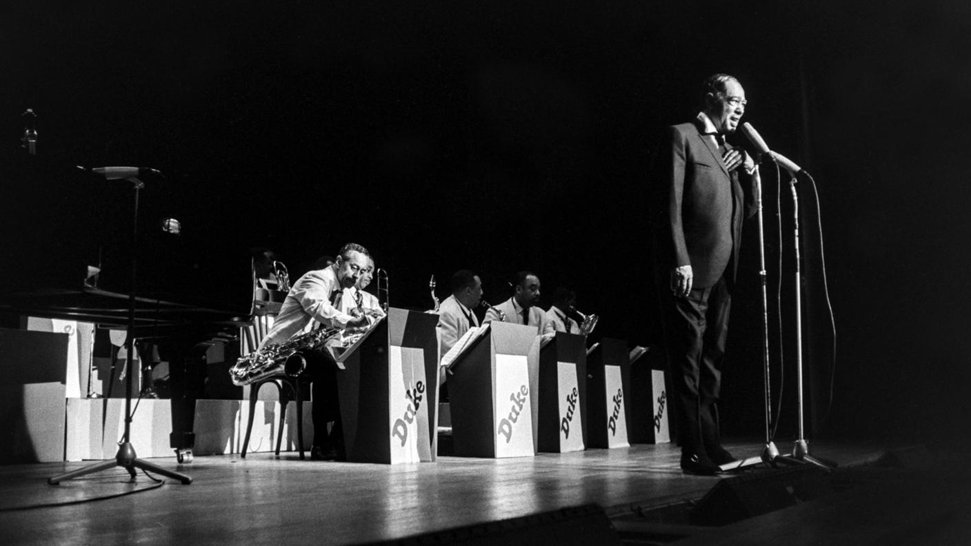The jazz musician Duke Ellington with his big band