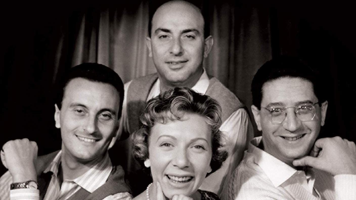 "Gli anni Fonit Cetra in 228 canzoni (1941-1958)" di Quartetto Cetra e Lucia Mannucci; Warner Music Italy (dettaglio copertina)