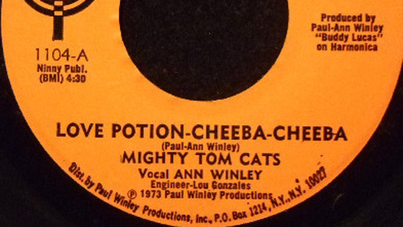 “Love potion cheeba cheeba” di Mighty Tom Cats, Paul Winley Records (dettaglio di copertina)