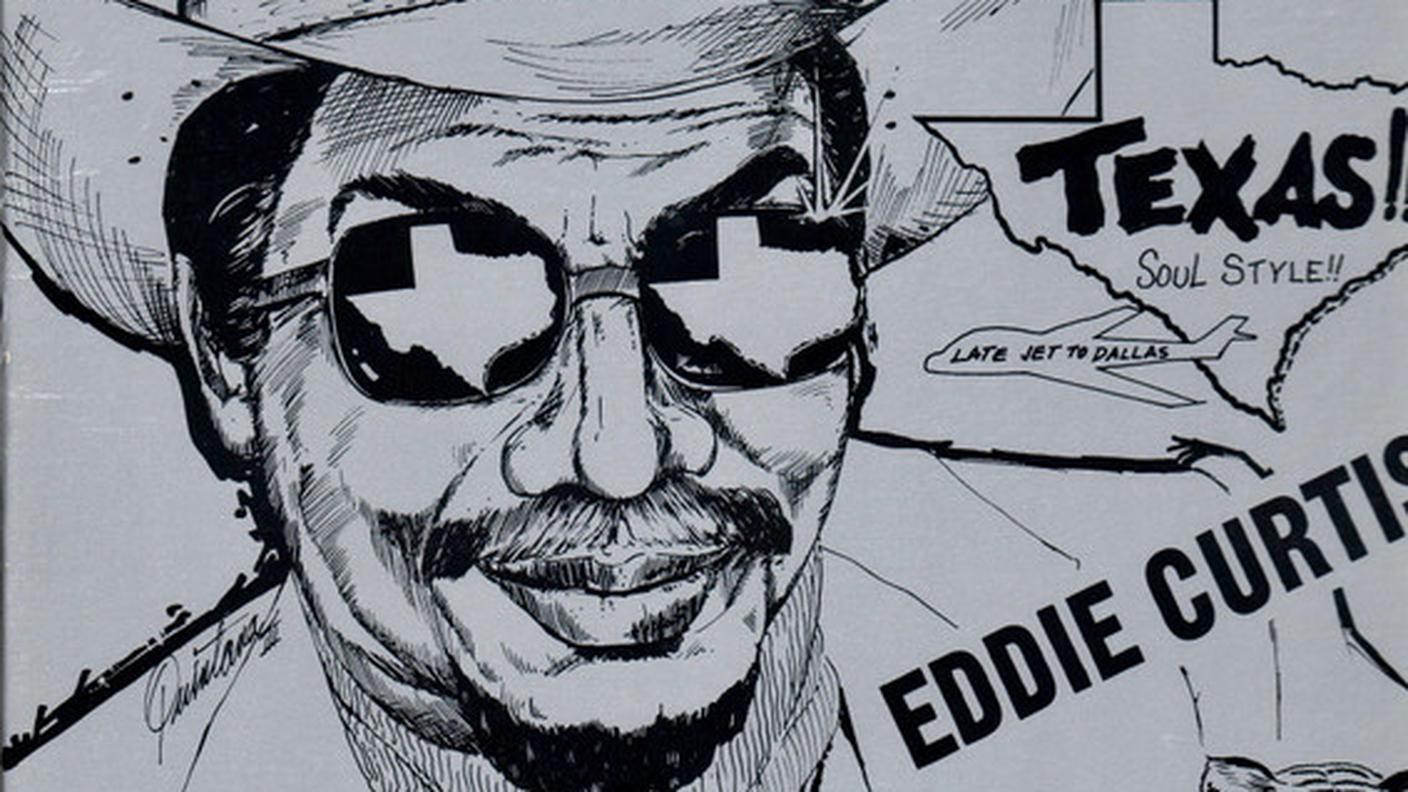 "Texas!! Soul Style!!" di Eddie Curtis, Shere Kahn Records su Discogs (dettagio di copertina).