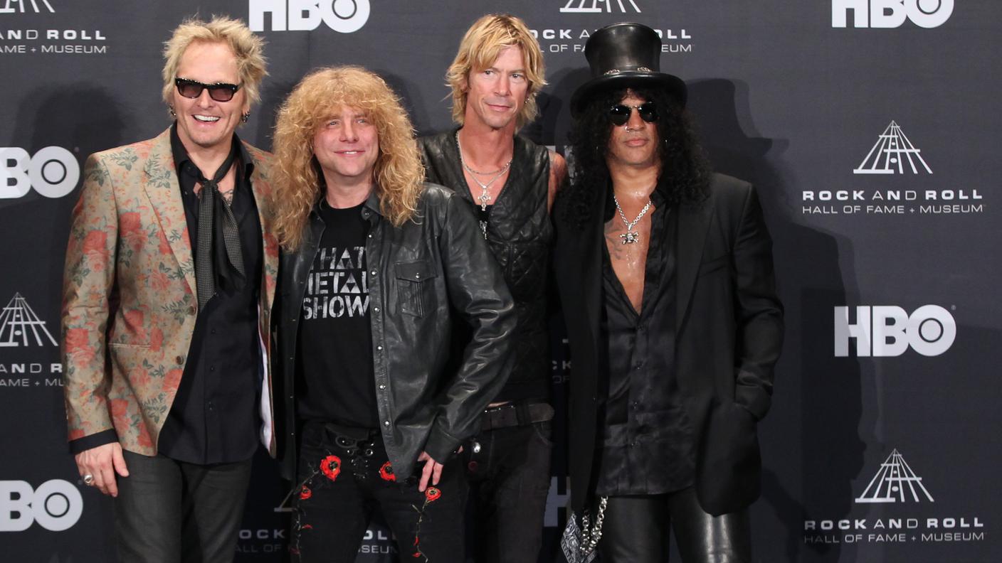 Matt Sorum, Steven Adler, Duff McKagan and Slash dei Guns N' Roses