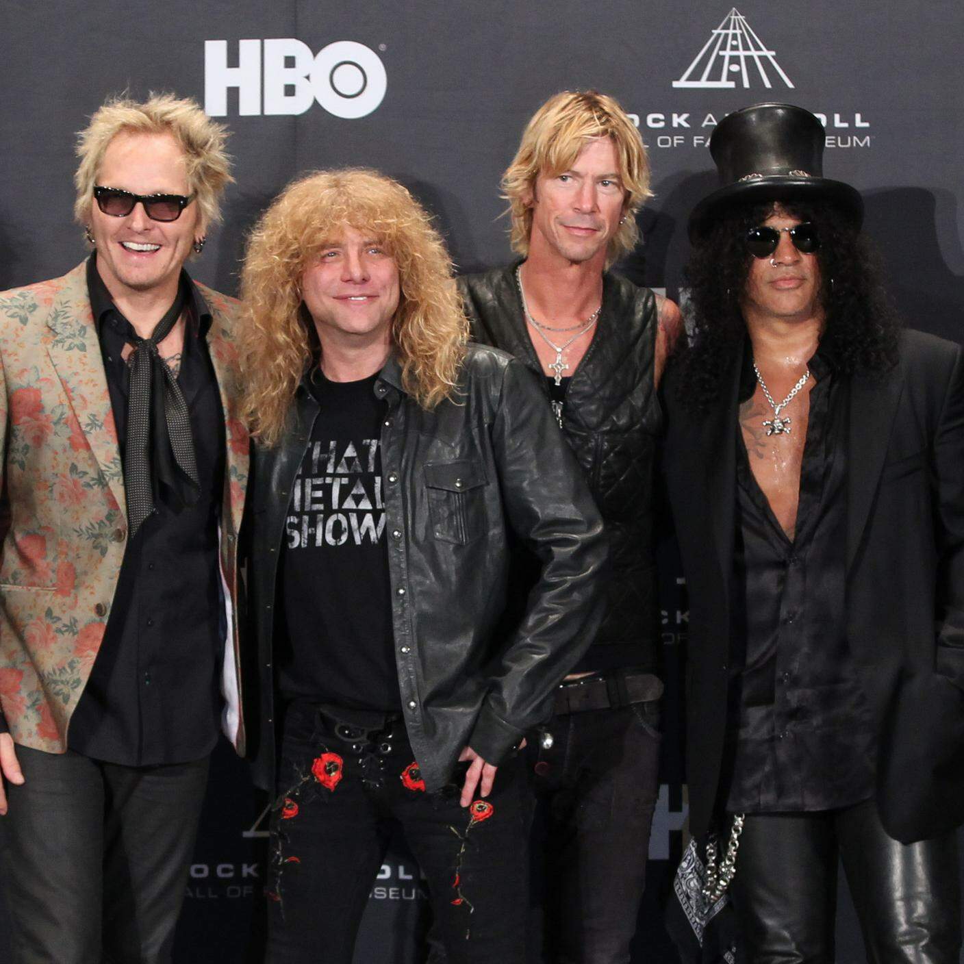 Matt Sorum, Steven Adler, Duff McKagan and Slash dei Guns N' Roses