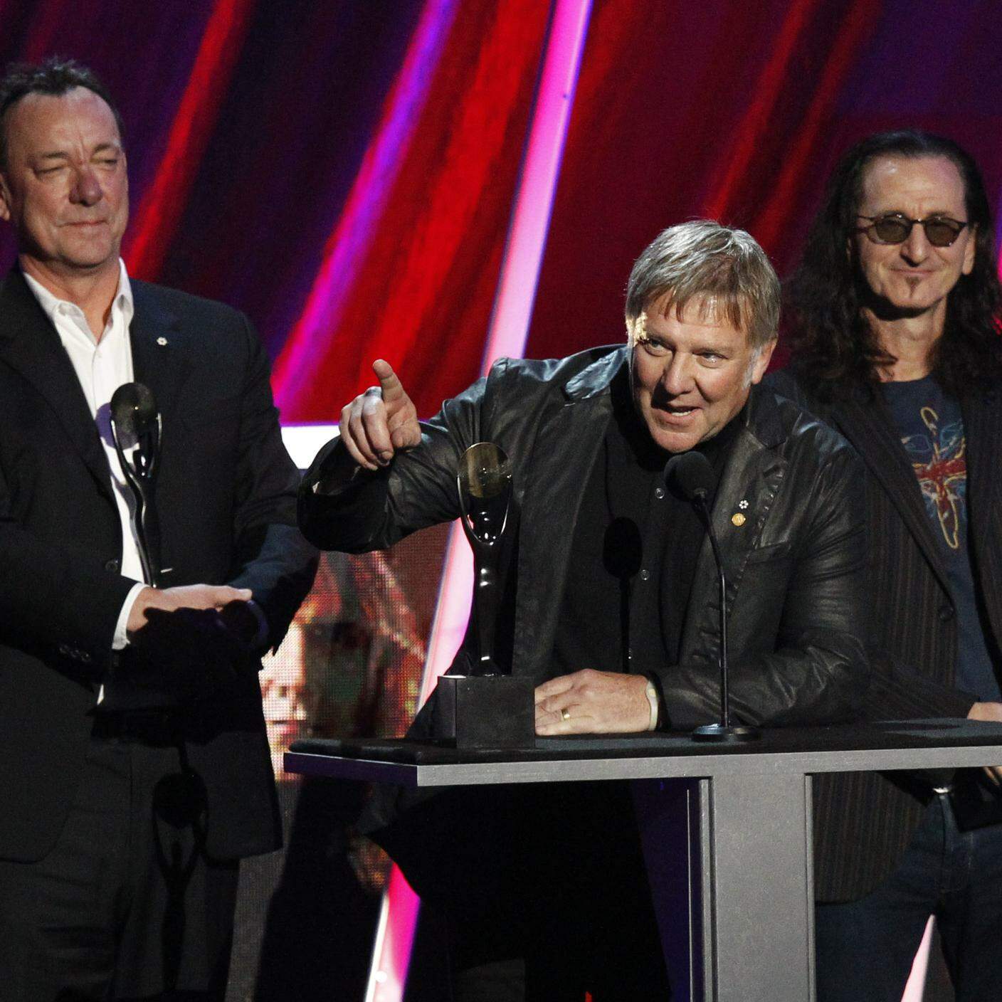 Alex Lifeson, Neil Peart e Geddy Lee al Rock and Roll Hall of Fame, 2013