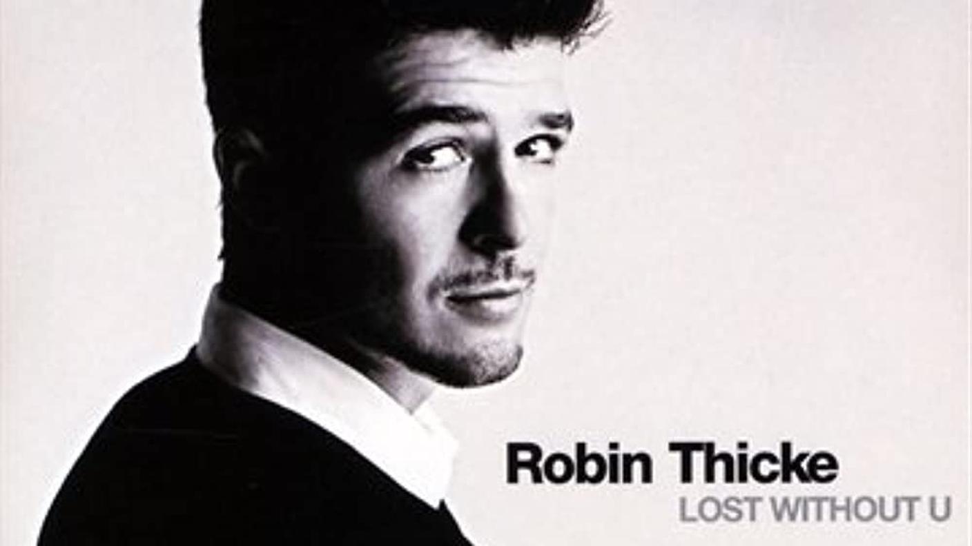 "Lost Without U" di Robin Thicke, Interscope Records (dettaglio di copertina)
