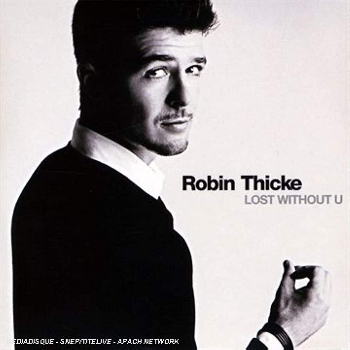 "Lost Without U" di Robin Thicke, Interscope Records (dettaglio di copertina)