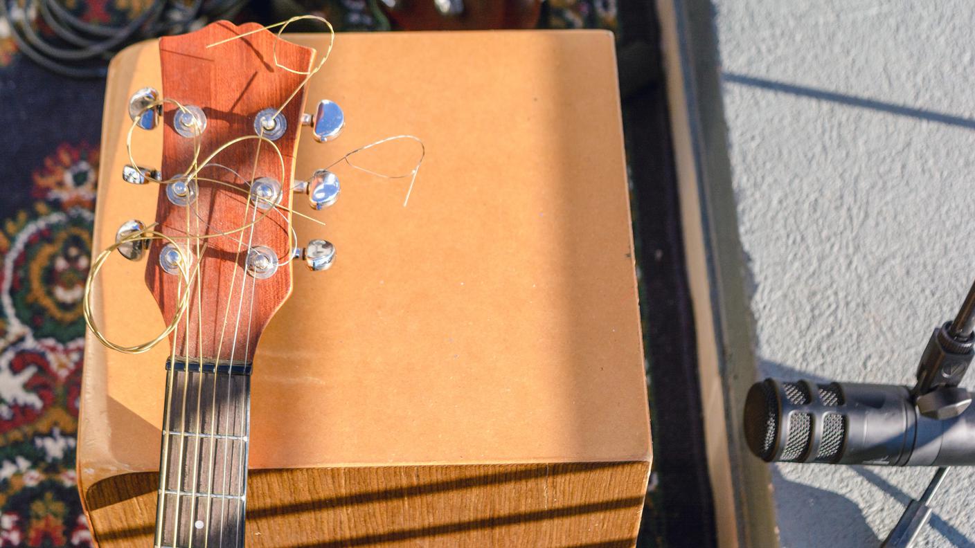 Top view of acoustic guitarjpg