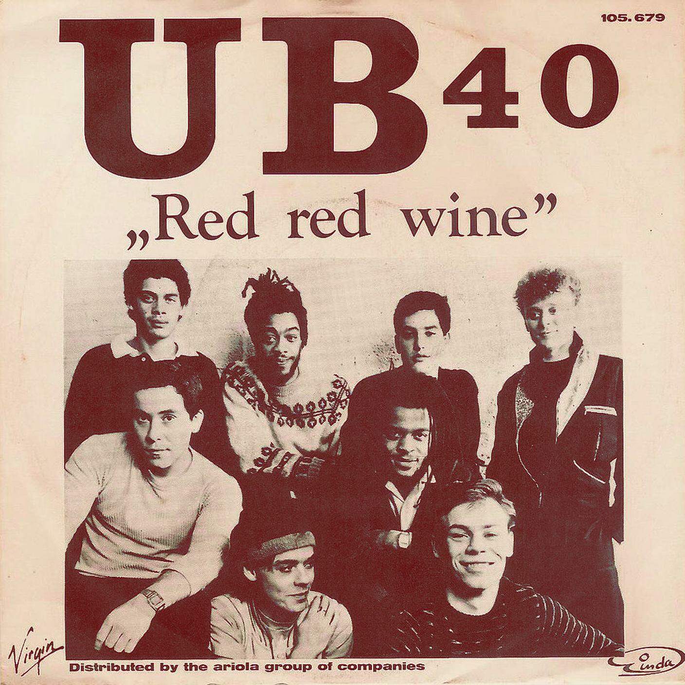 "Red Red Wine" degli UB40, Virgin Records (dettaglio di copertina)