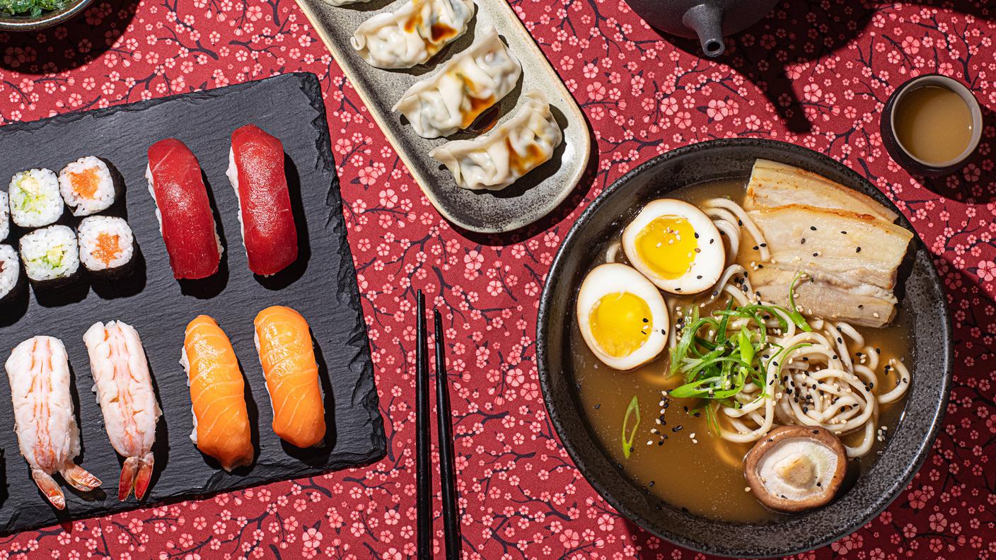 variety of Japanese dishes