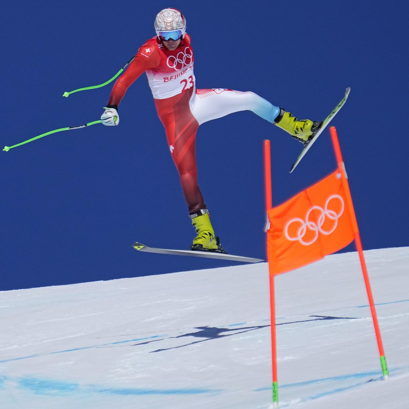 Stefan Rogentin sciatore svizzera prova discesa Beijing 2022