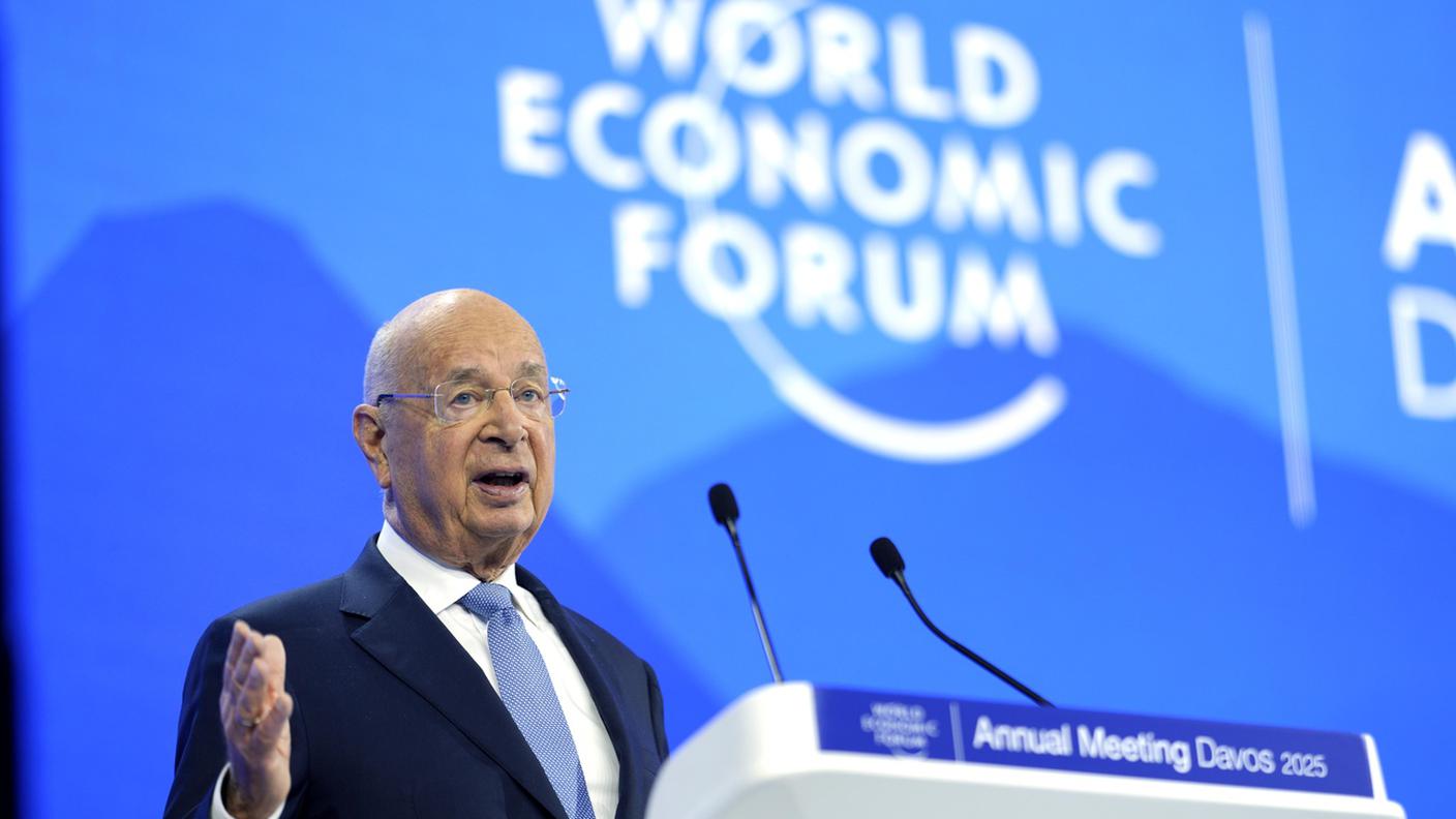 Klaus Schwab al WEF di Davos nel 2025