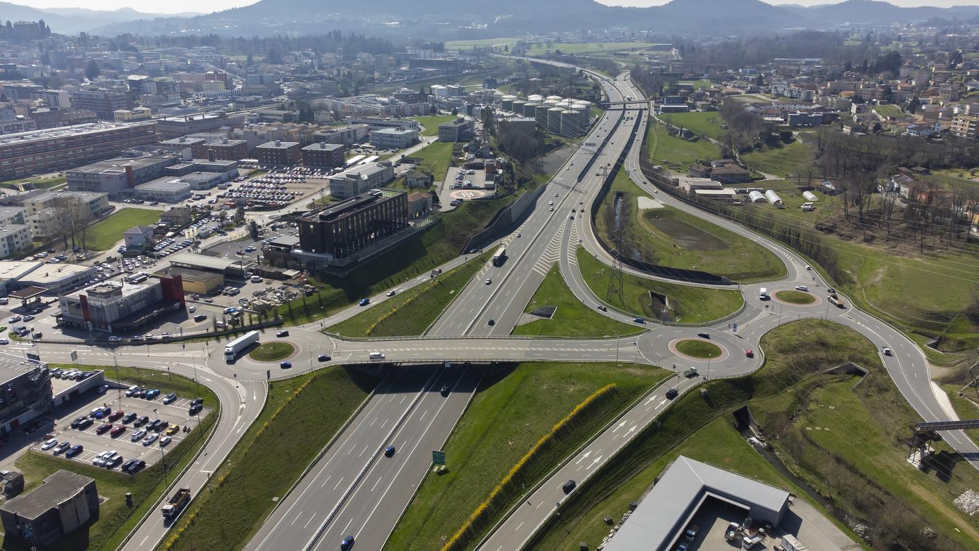 Il progetto ora si estende dallo svincolo di Lugano Sud a quello di Mendrisio nell'immagine