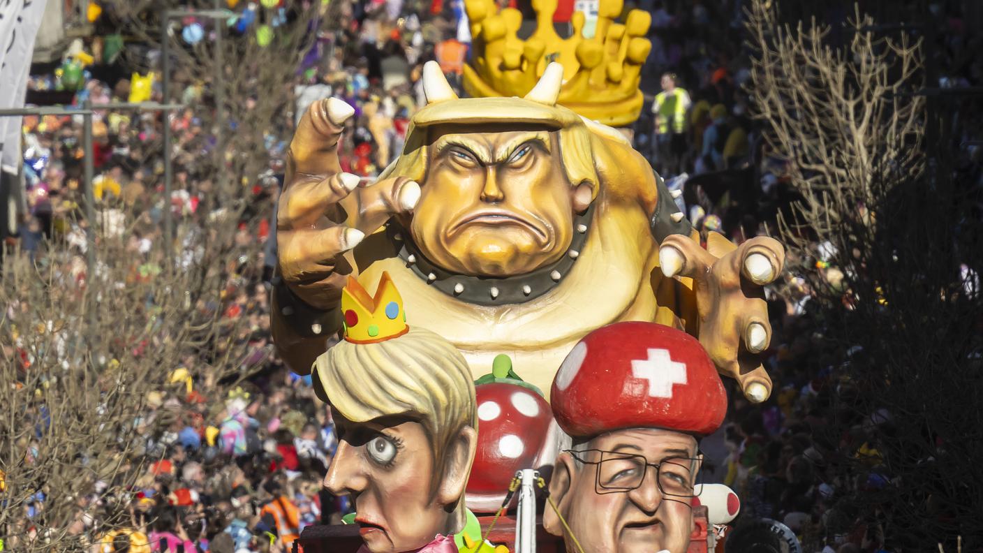 Bellinzona: Carnevale Rabadan 2026, 163° Grande Corteo Mascherato. Nella foto un momento durante il 163mo Grande Corteo Mascherato del Carnevale Rabadan