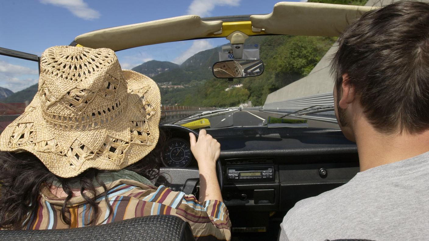 giovani, guidare, auto, vettura