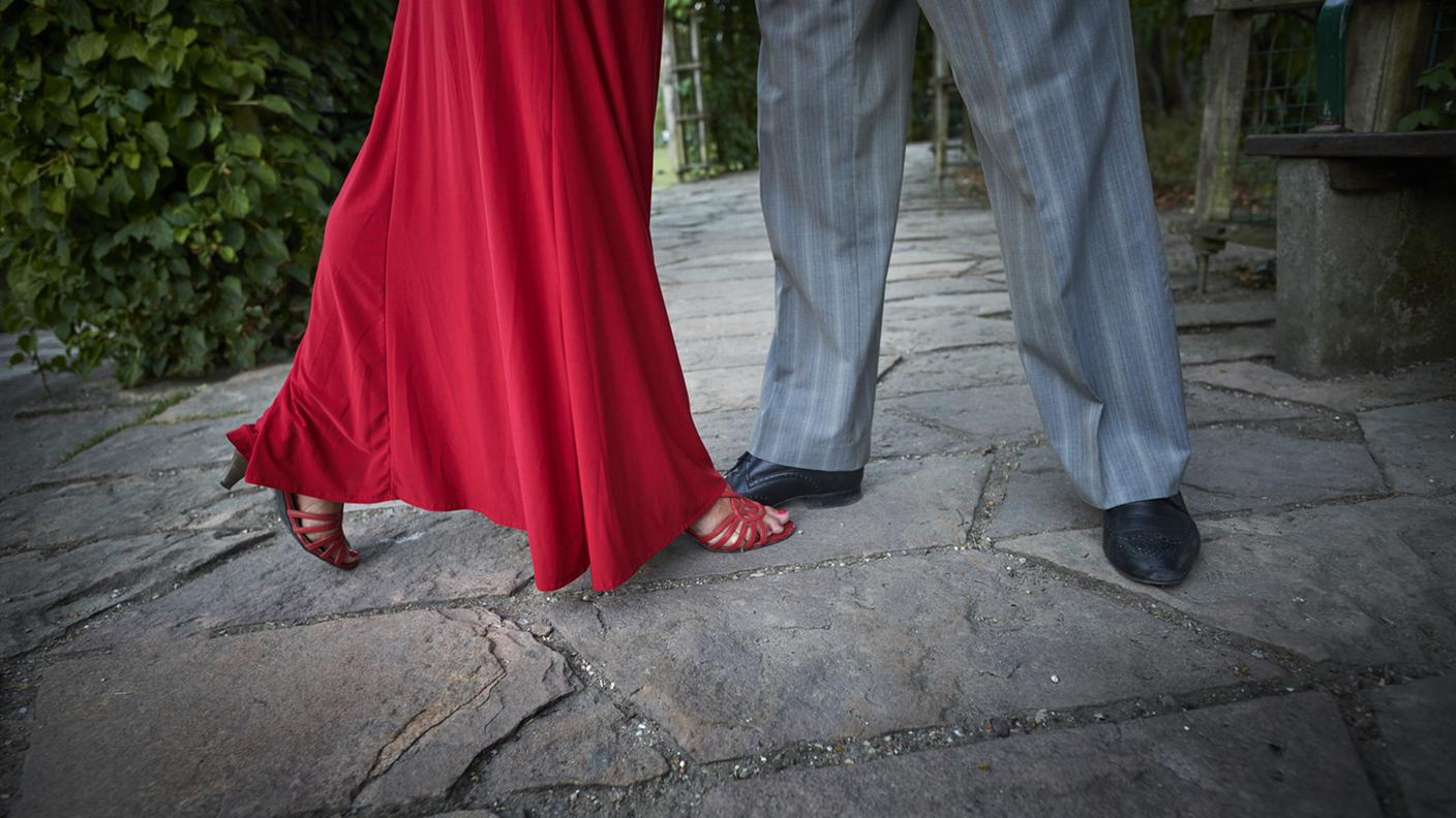 ballare, tango, vestito rosso