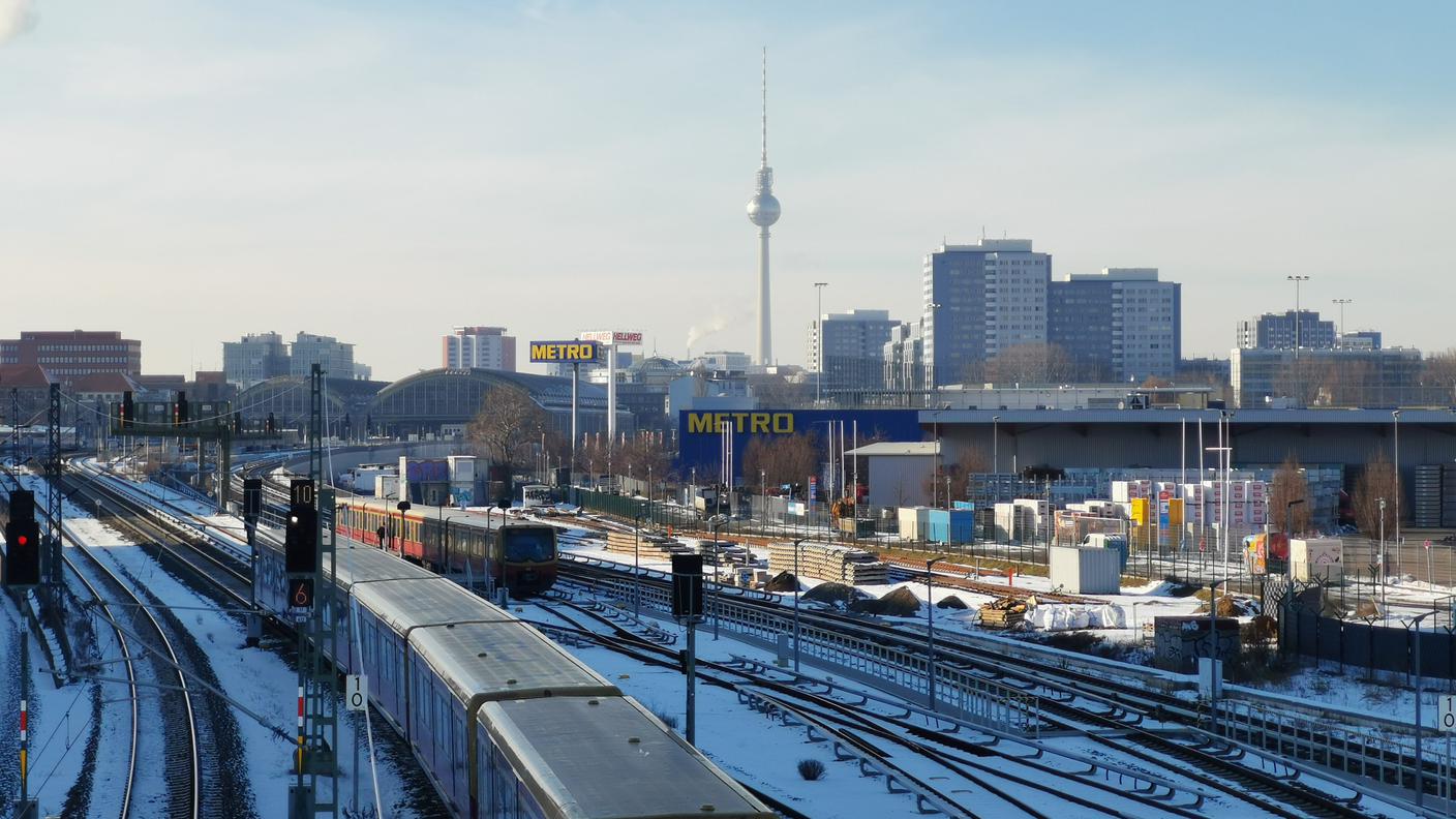 Vista della città dal quartiere Friedrichshain, il più alternativo e vivo di Berlino (Est) 