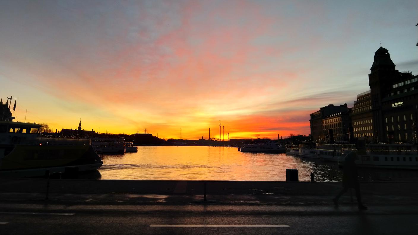 L’alba invernale a Stoccolma