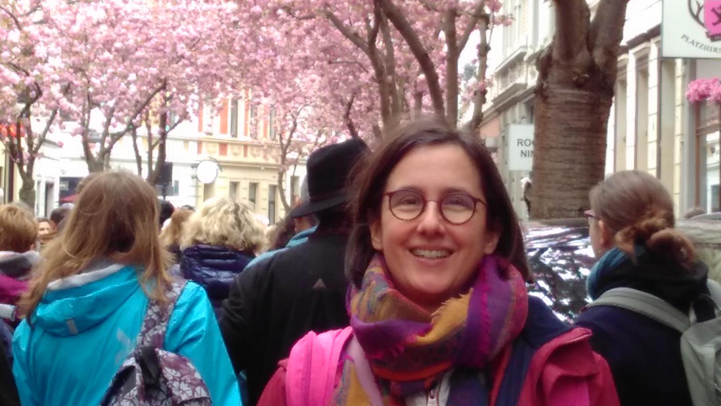 Mielikki Albeverio a Bonn durante il periodo dei ciliegi in fiore