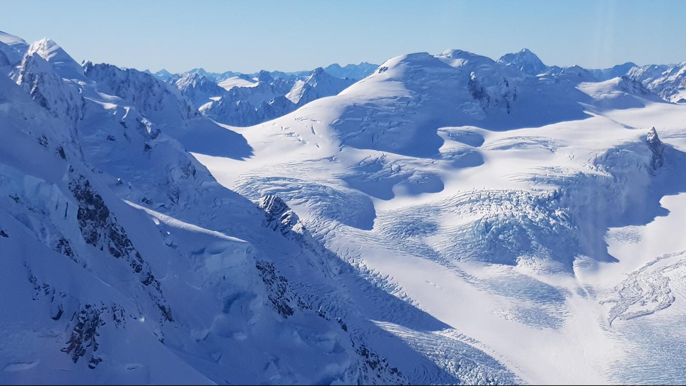 Il ghiacciaio in zona Mt. Cook