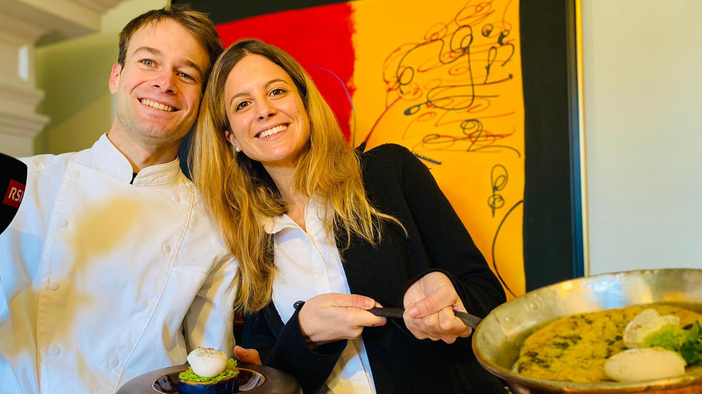 Piero Roncoroni chef dell'Osteria del Centro di Comano e Mercedes