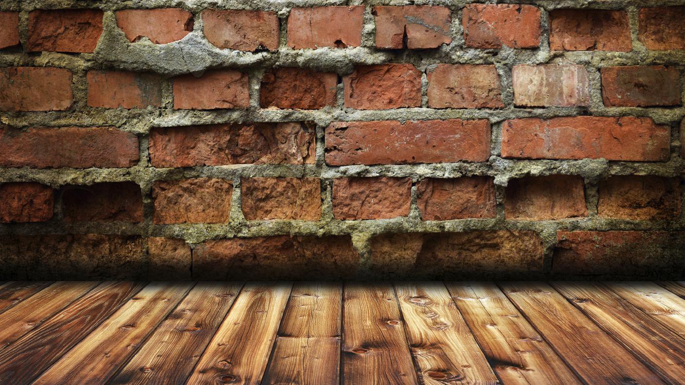 legno, mattone, edilizia, casa, muro, pavimento