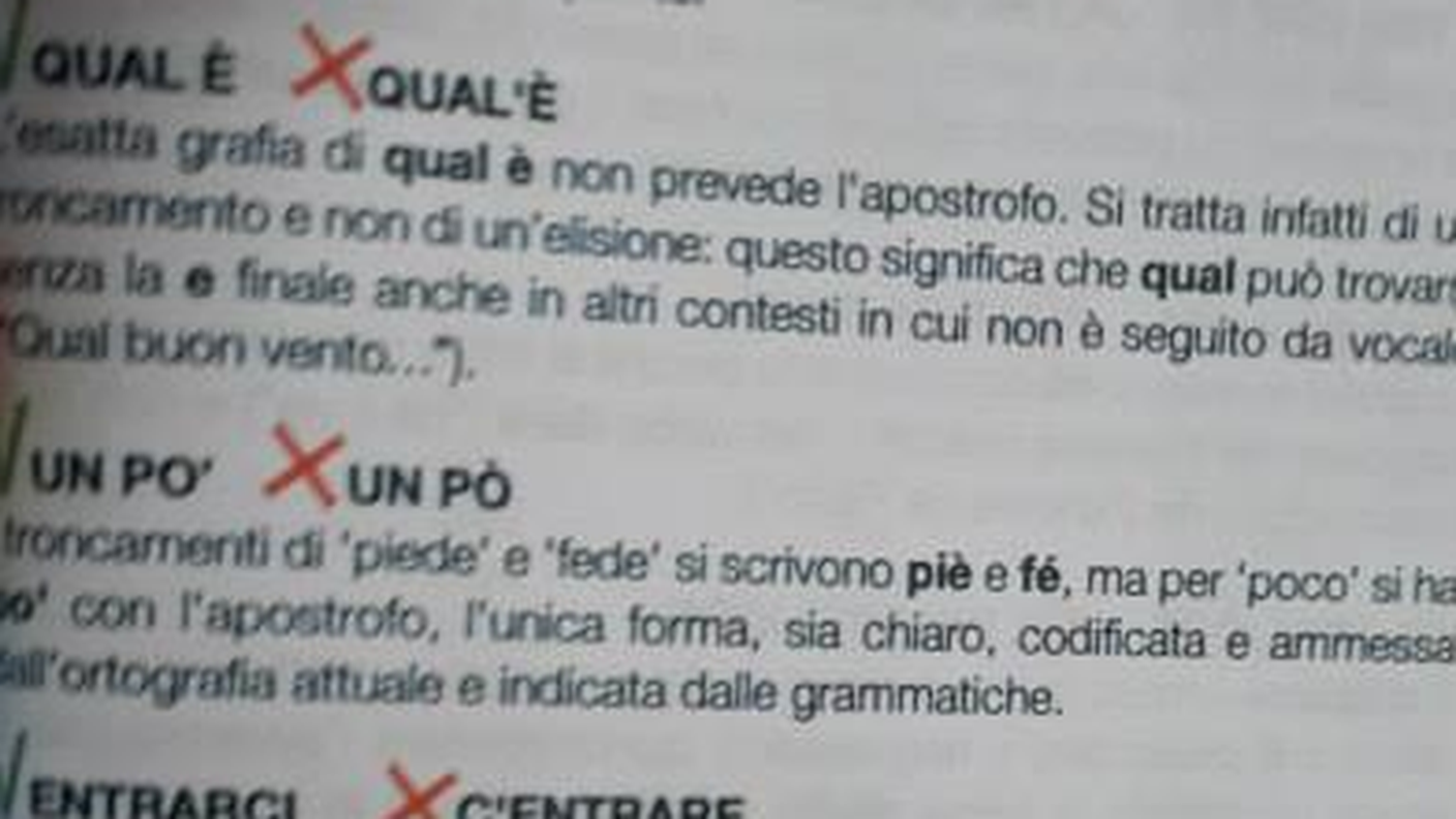 Accademia della crusca, errori ortografici