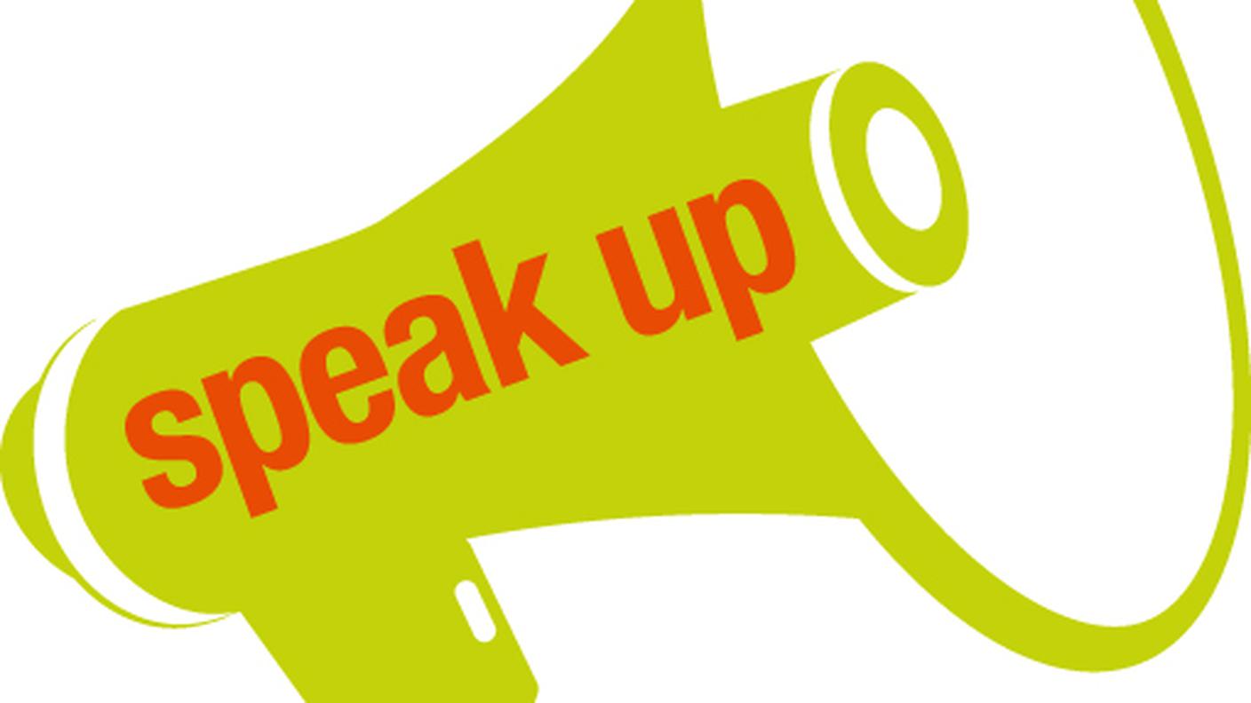 Speak Up!, megafono, logo