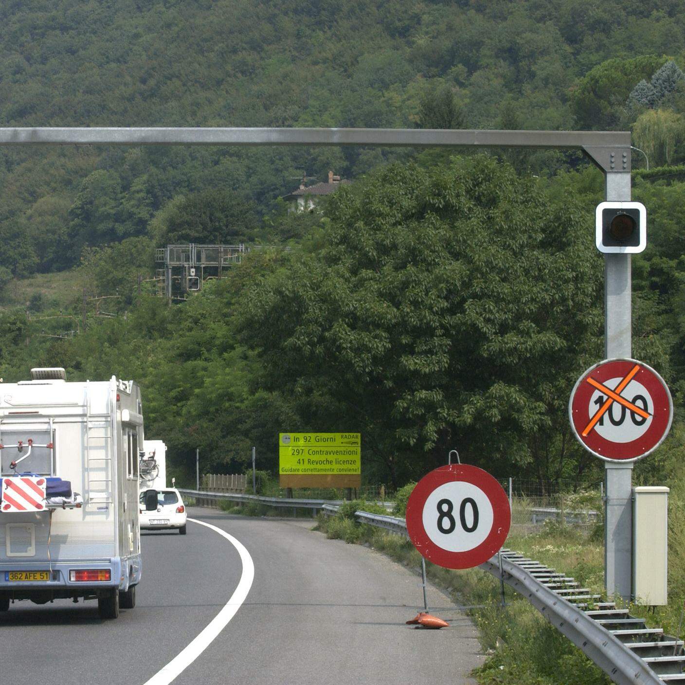 Limite generale modificato a di 80km/h sull'autostrada A2 in territorio ticinese