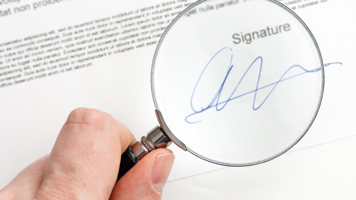 Verifica dell'autenticità firma, grafologia