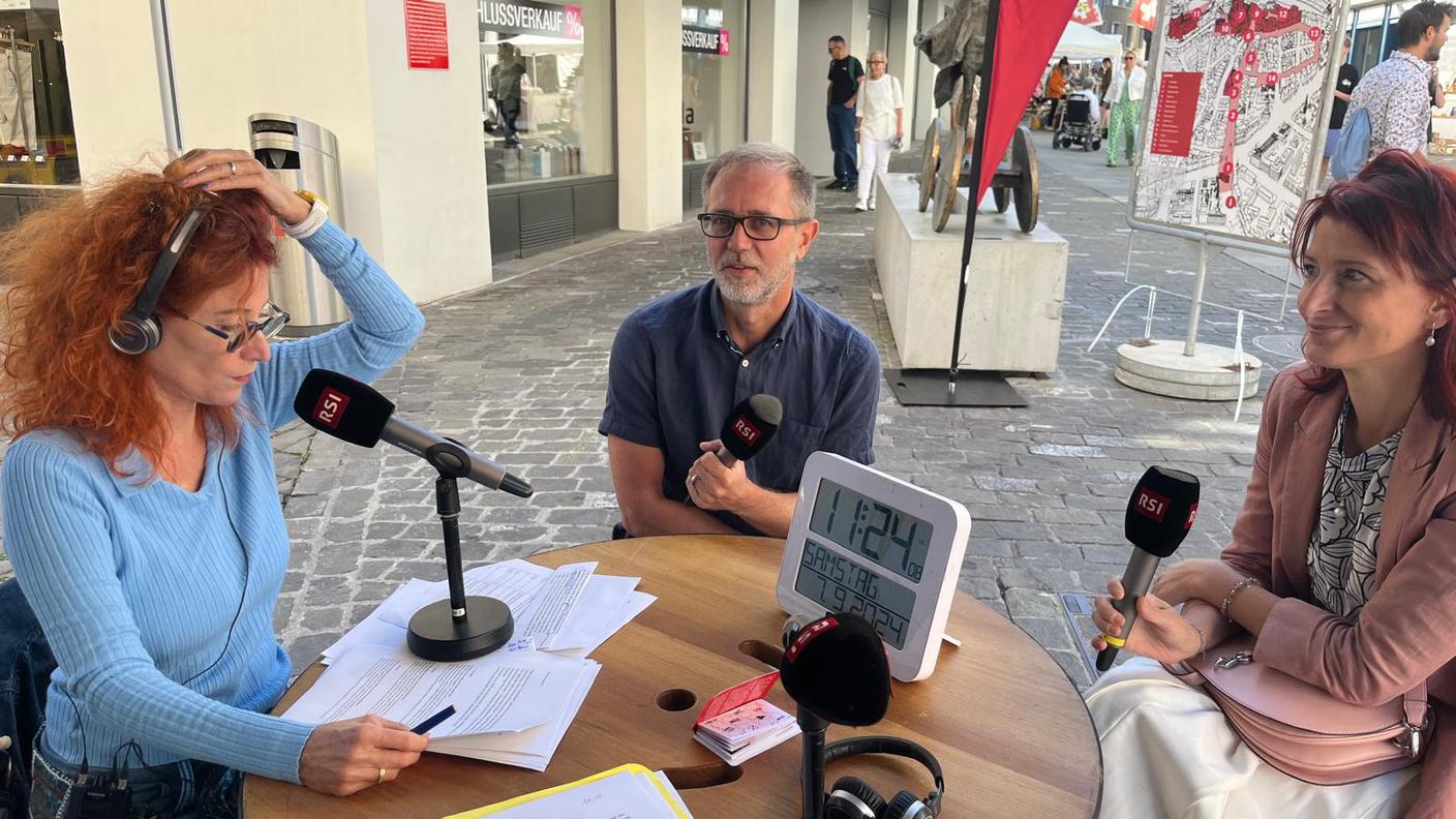 Paolo Raselli, portavoce di Repower e Aixa Andreetta, giornalista RSI