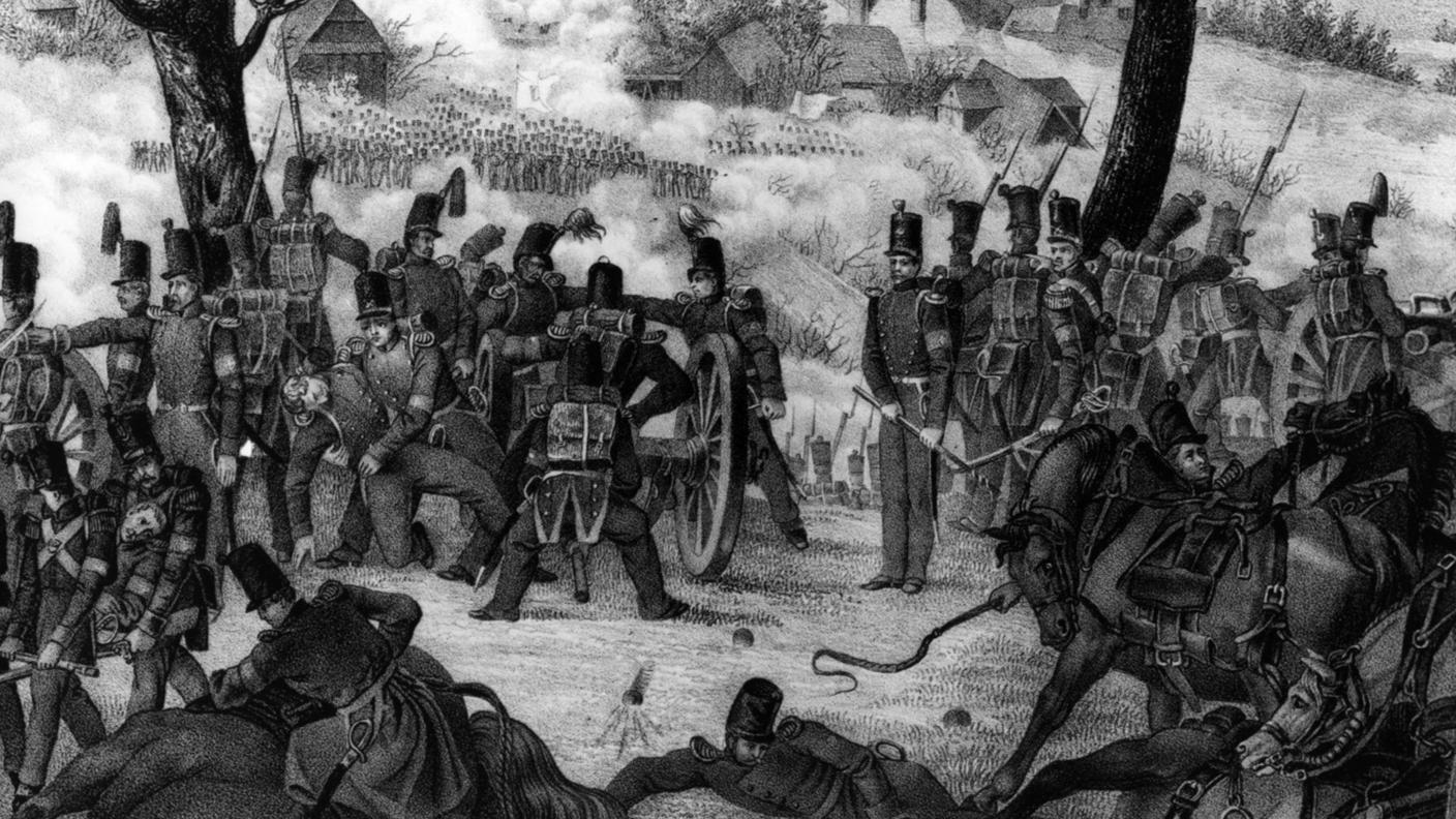 Scena di battaglia della guerra del Sonderbund del 1847