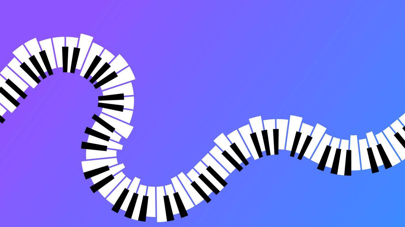 Illustrazione dello strumento musicale della nota musicale della chiave del pianoforte