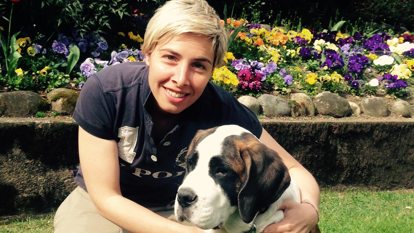 Lara Montagna e Magnum, cucciolo di 4 mesi di San Bernardo