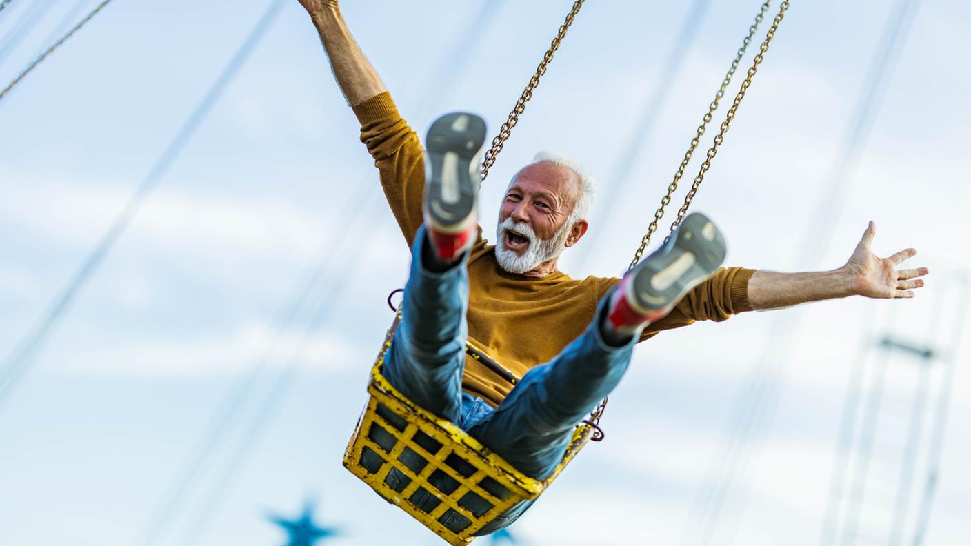 divertimento, altalena al parco divertimenti
