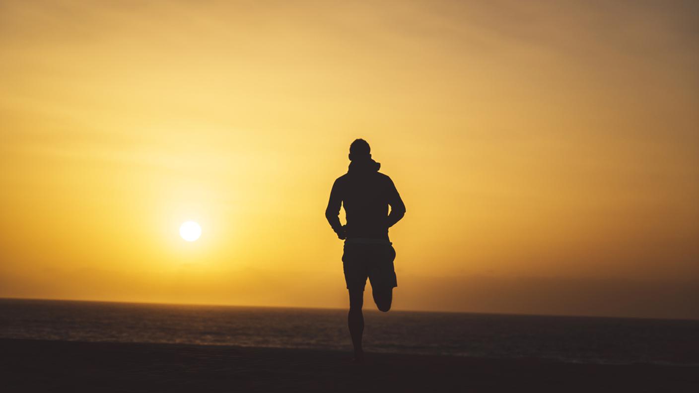 corridore, fare jogging, deserto