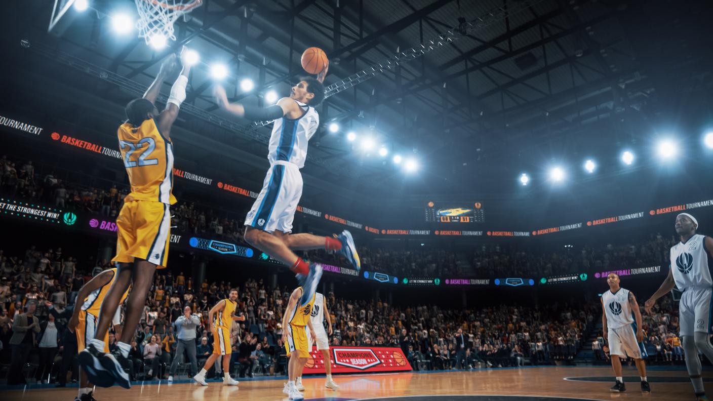 giocatori di basket, partita di basket