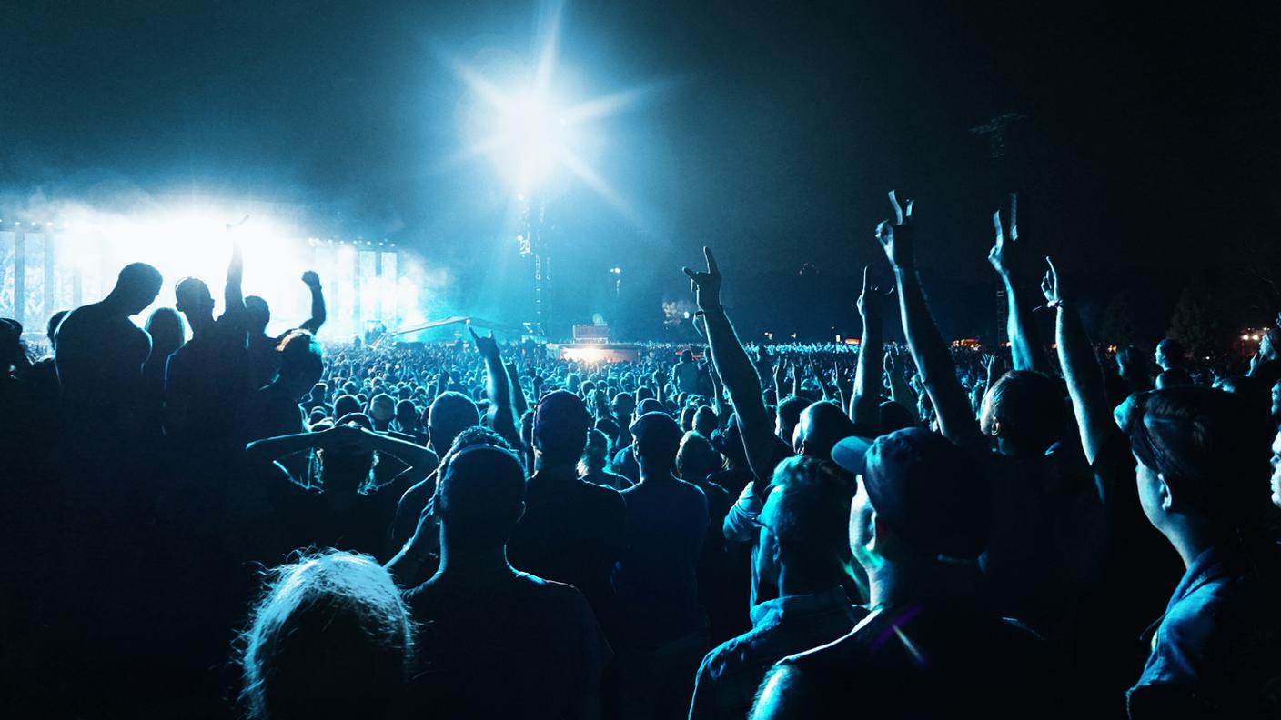 Folla ad un concerto di musica