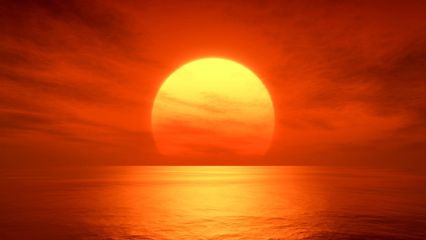 sole rosso, tramonto