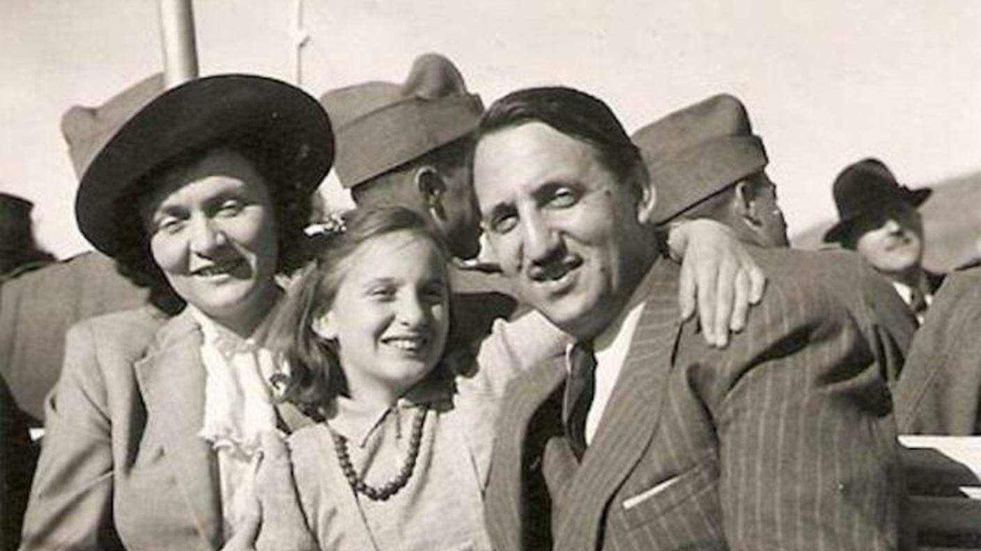 Ernst Prodolliet con la moglie Frieda e la figlia Evelyn inel 1940