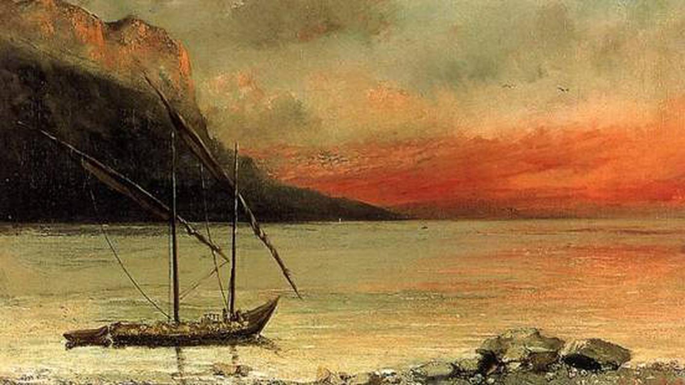 Gustave Courbet (1819-1877) Tramonto sul lago Lemano (1874) 