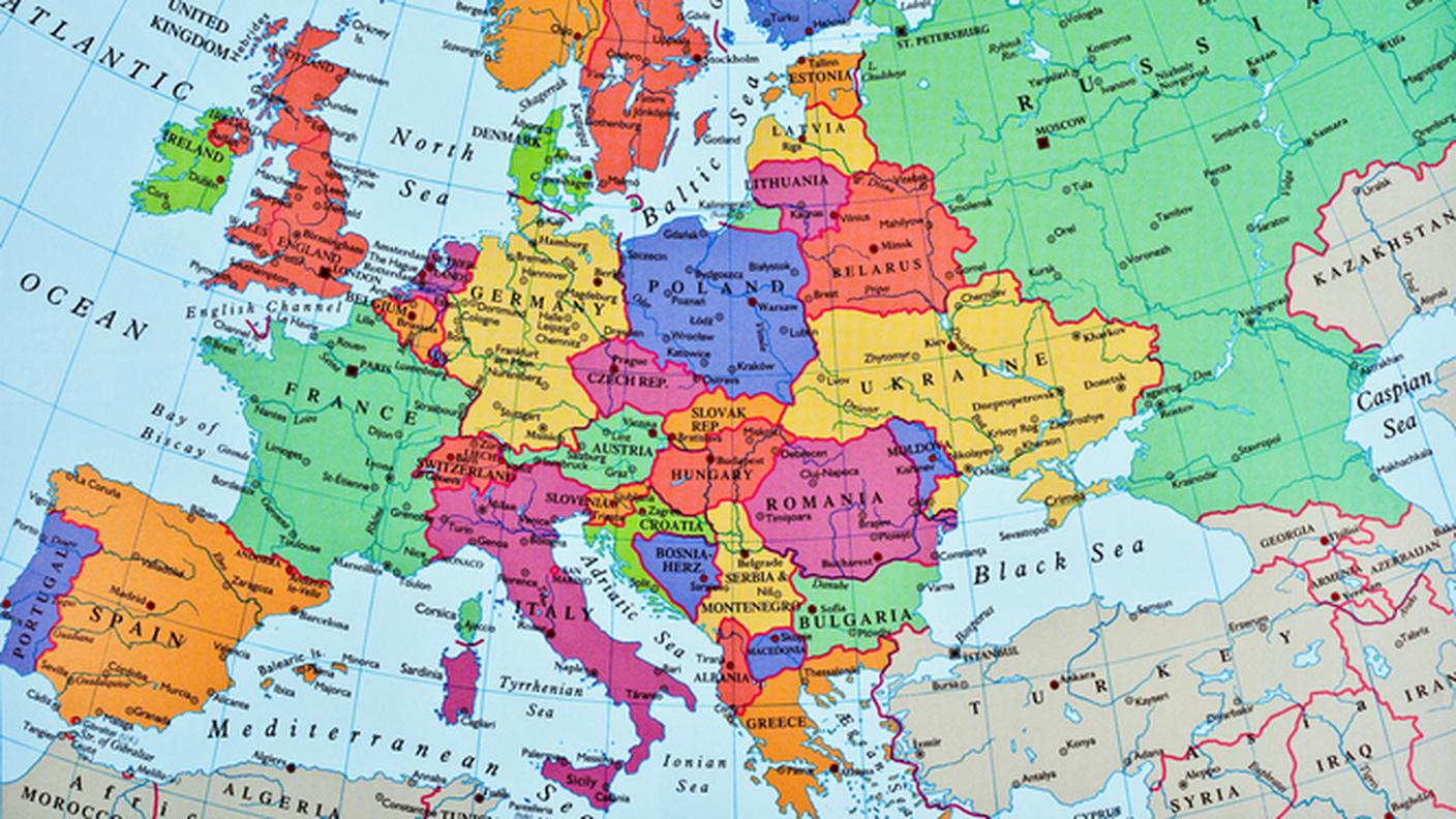 Europa mappa, confine, frontiera