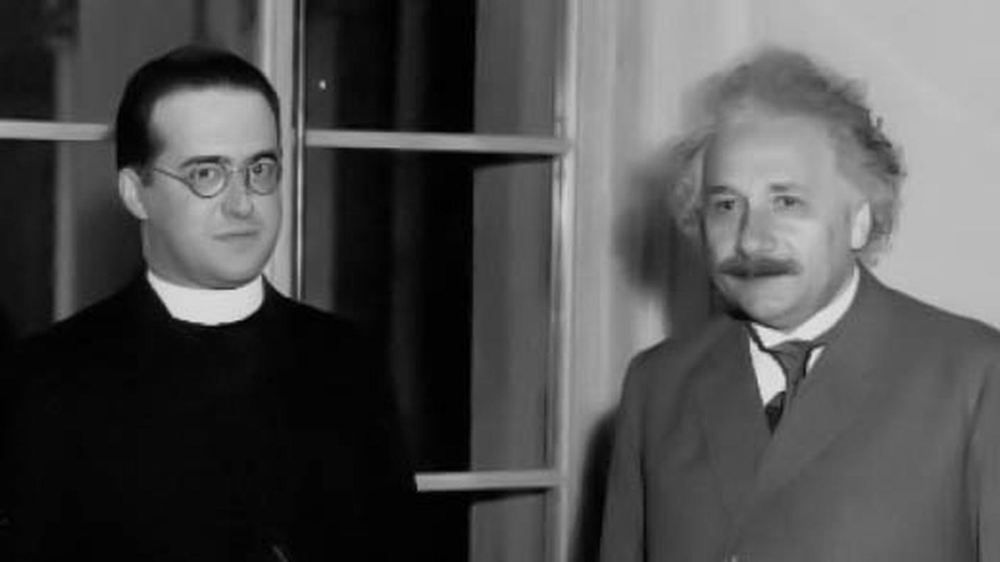 Georges Edouard Lemaître (Charleroi, 17 luglio 1894 - Lovanio, 20 giugno 1966) e Albert Einstein presso Università di Leuven