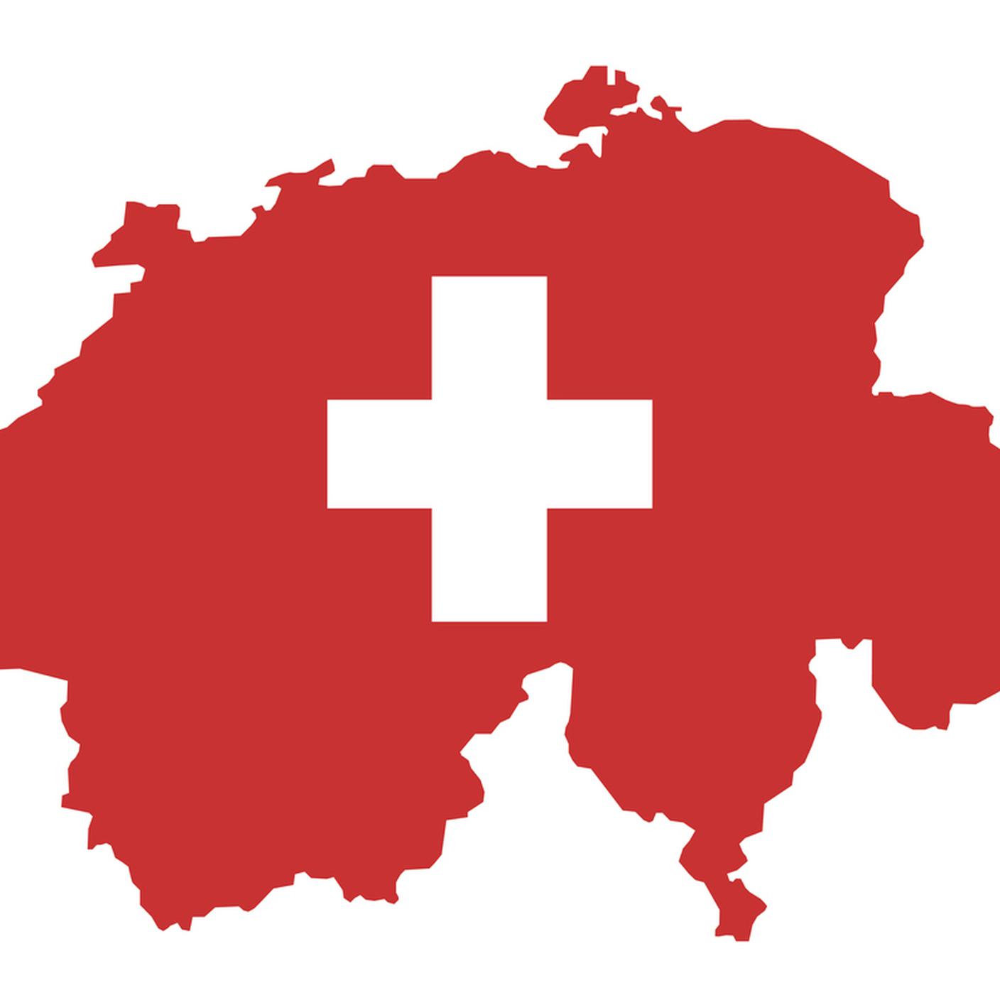 Svizzera, mappa, bandiera svizzera