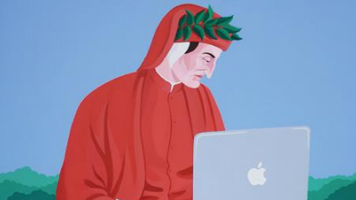 Dante Aligheri con pc