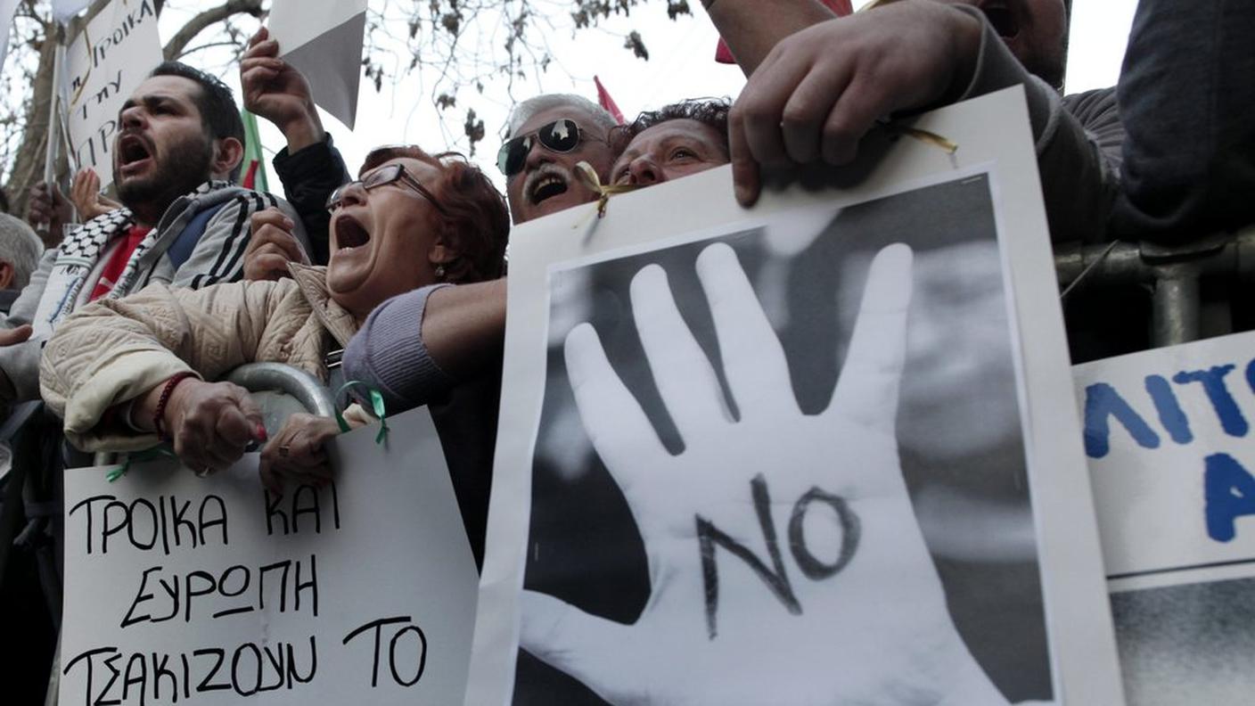 Manifestazione di piazza a Cipro (keystone)