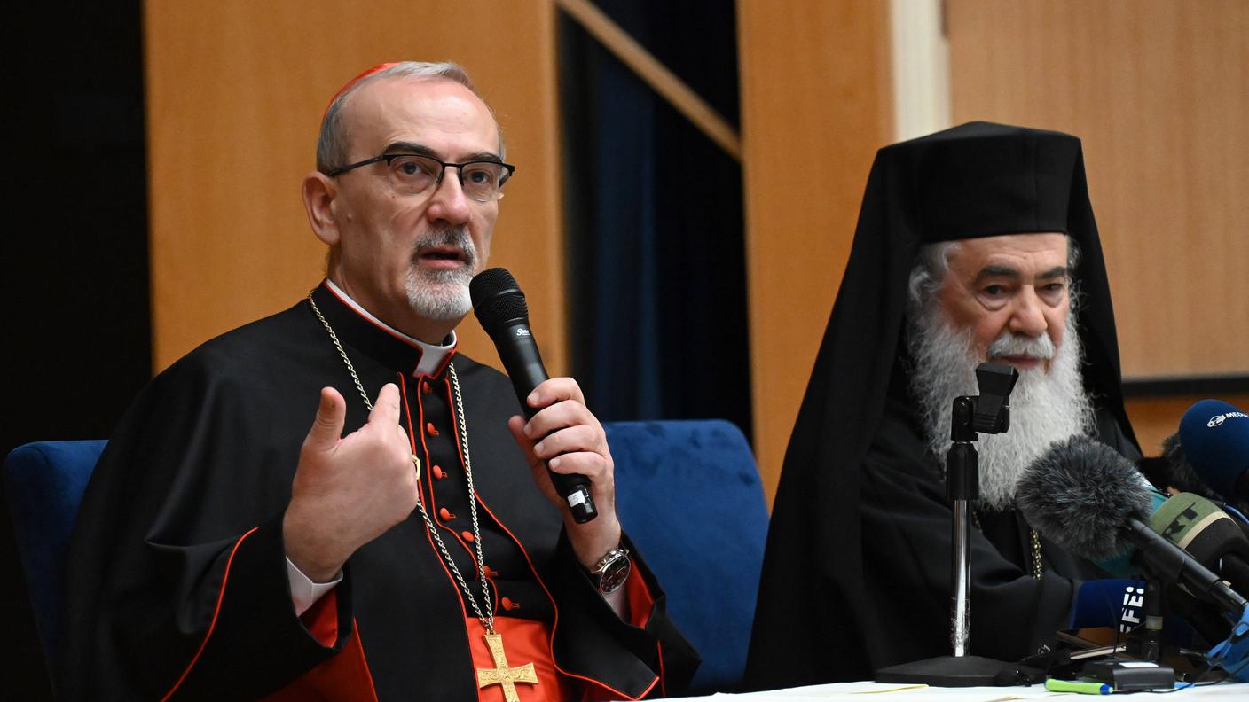 patriarca latino di Gerusalemme Pierbattista Pizzaballa e il patriarca greco-ortodosso Teofilo III